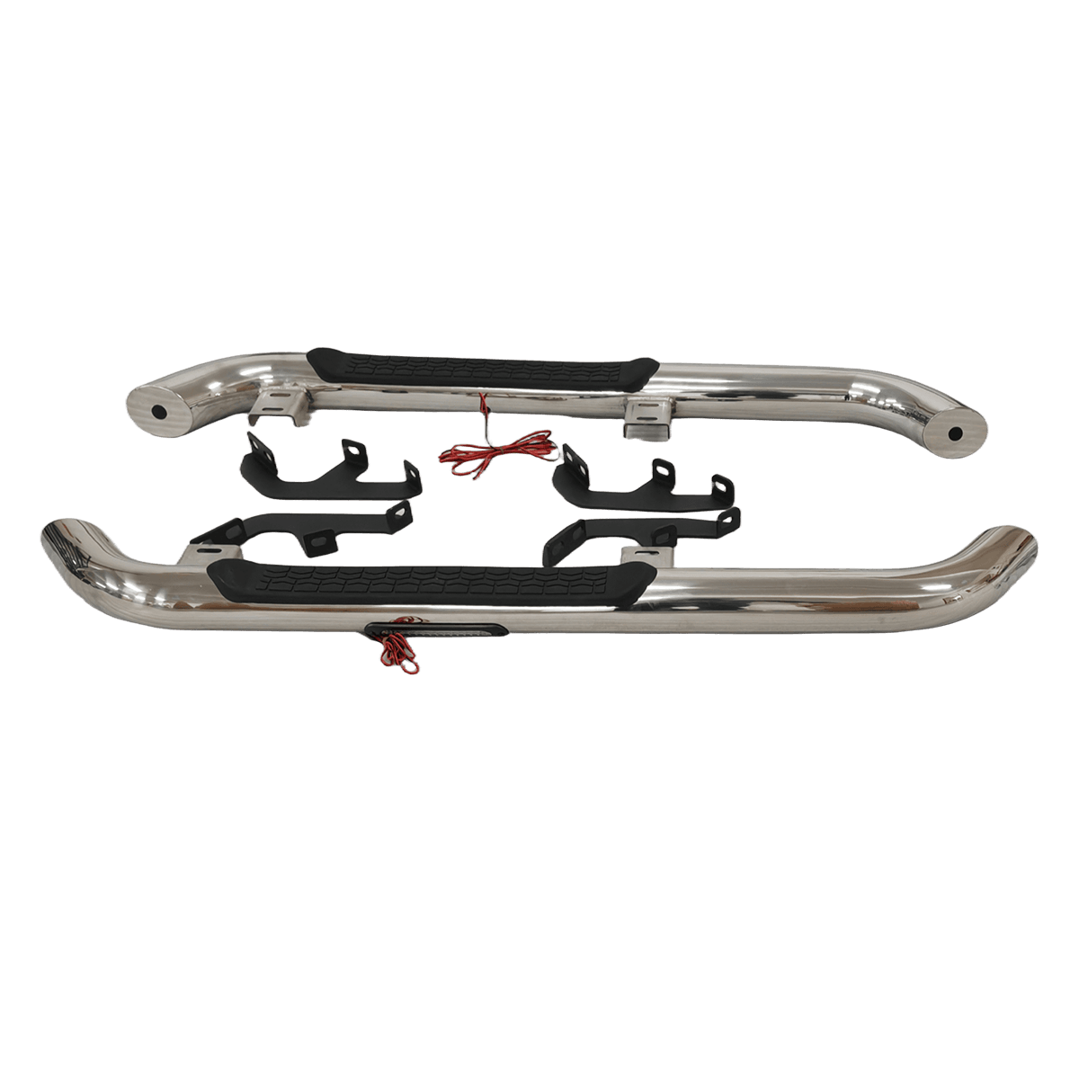 Premium Stainless Steel Side Steps Non-Slip Pad Fit Pickup SUV 4